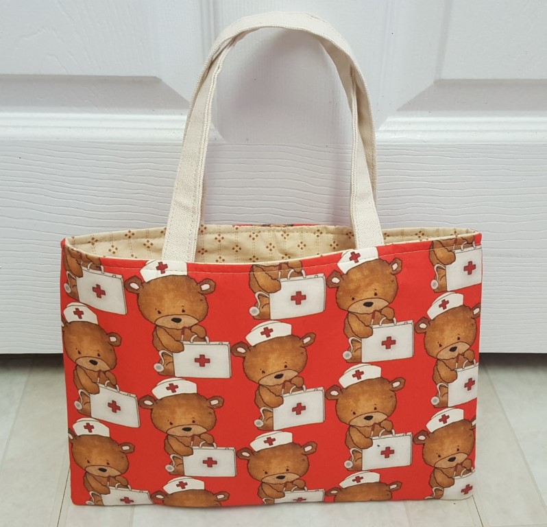 Nurse teddy bear small tote (Christmas 2015)